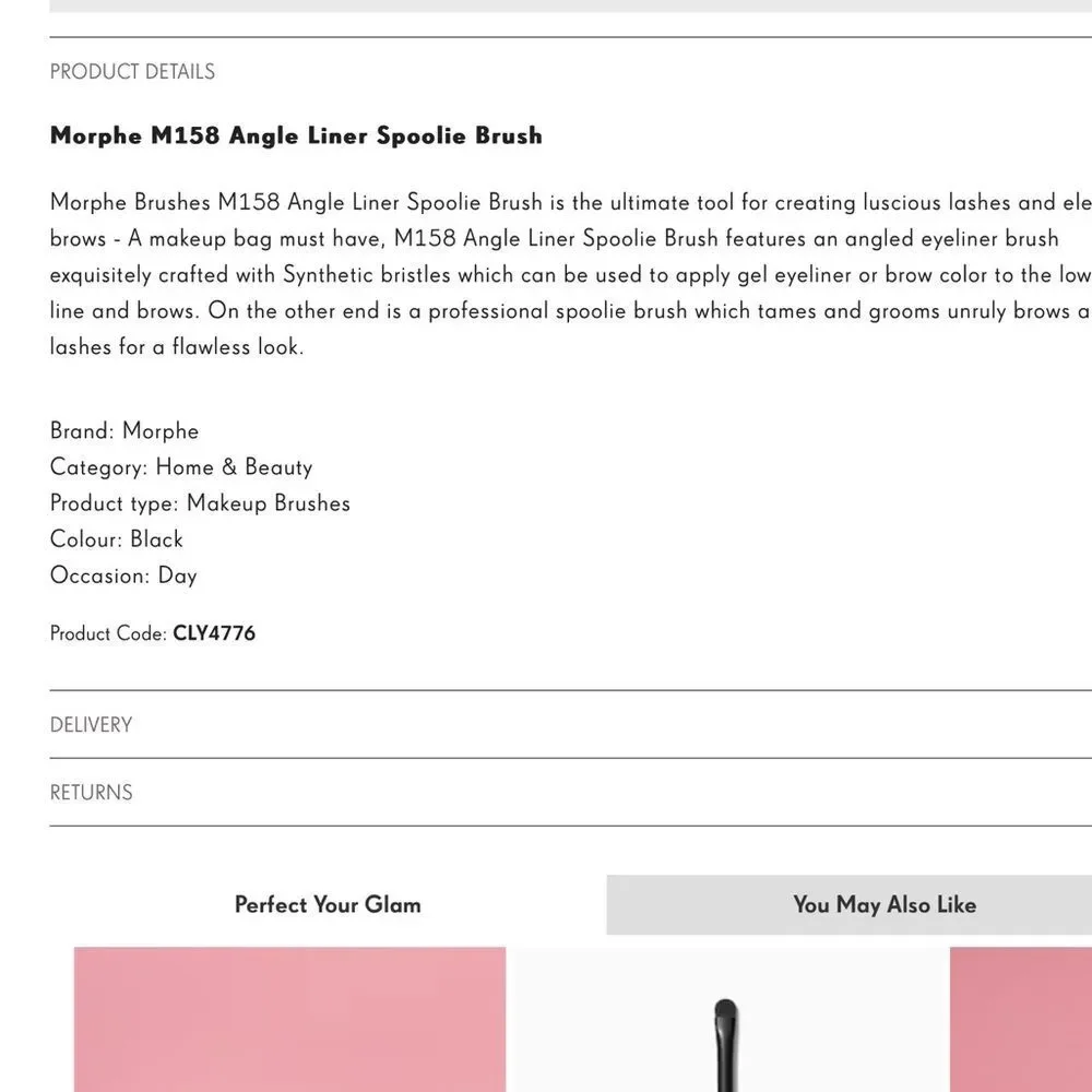 Morphe M158 Angle Liner/Spoolie Eyebrow Brush